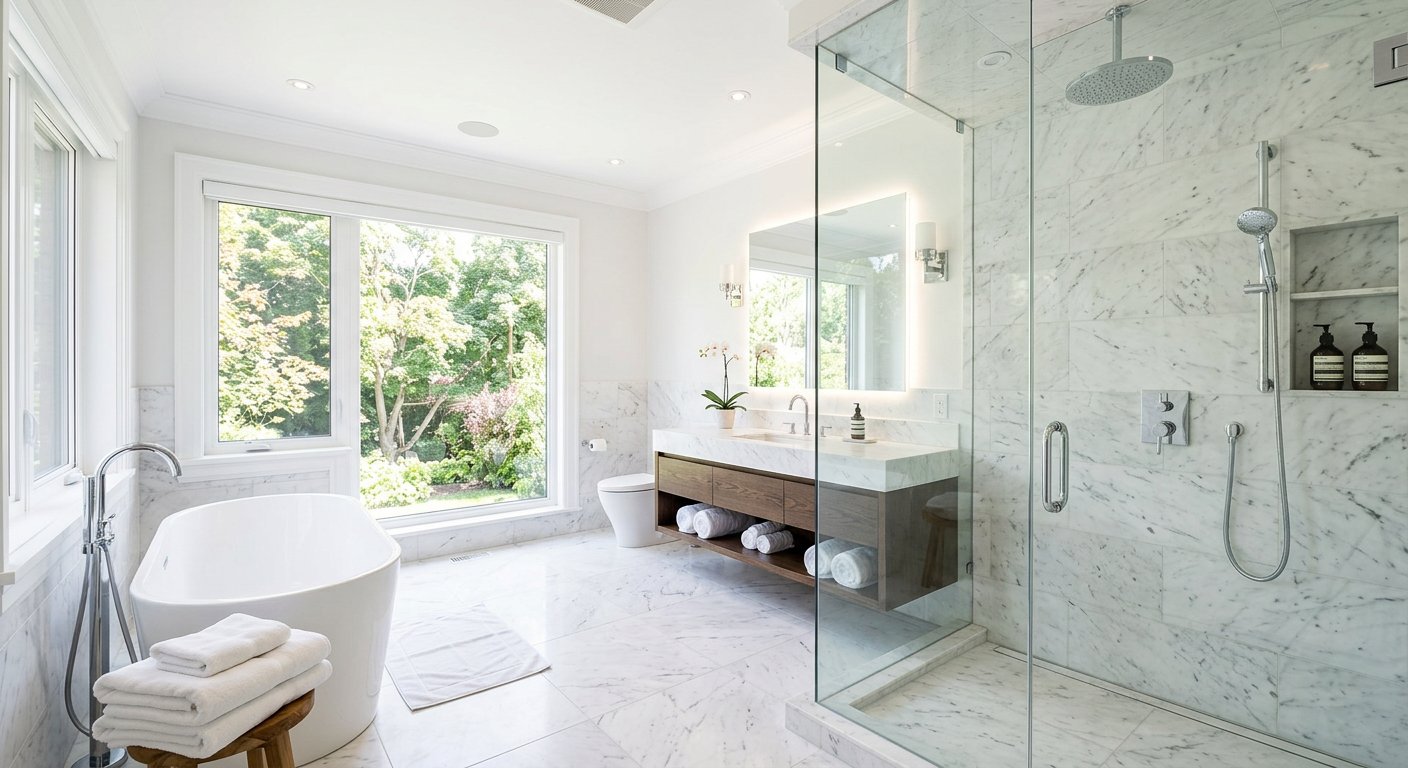 Tub to shower conversion glass